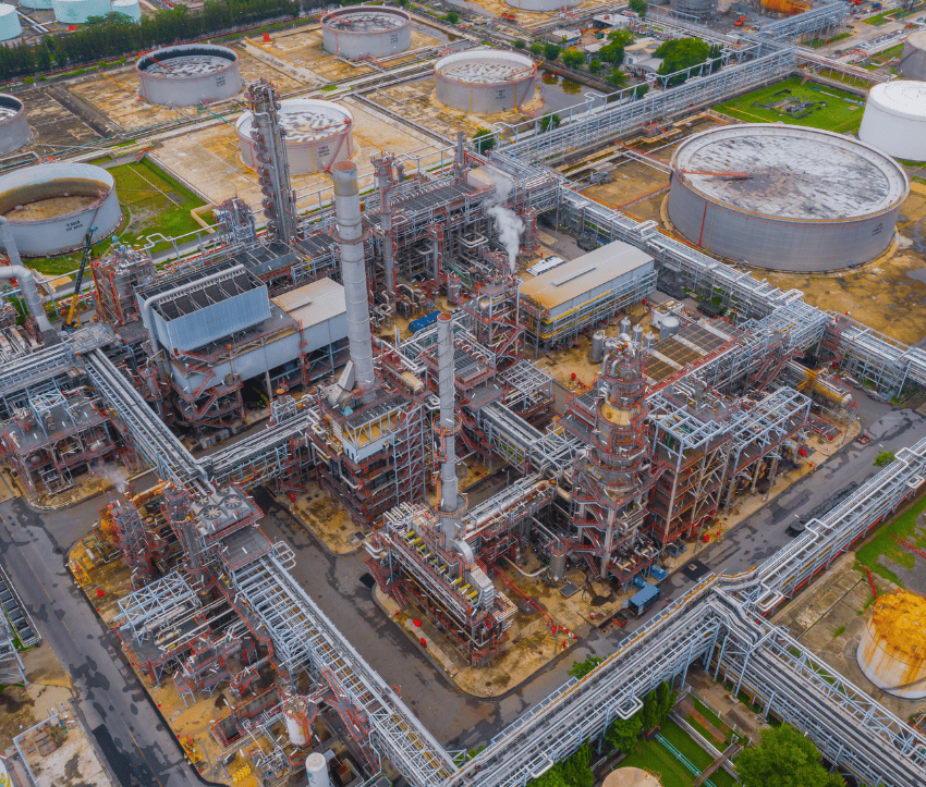Industrial infrastructure development viewed from above